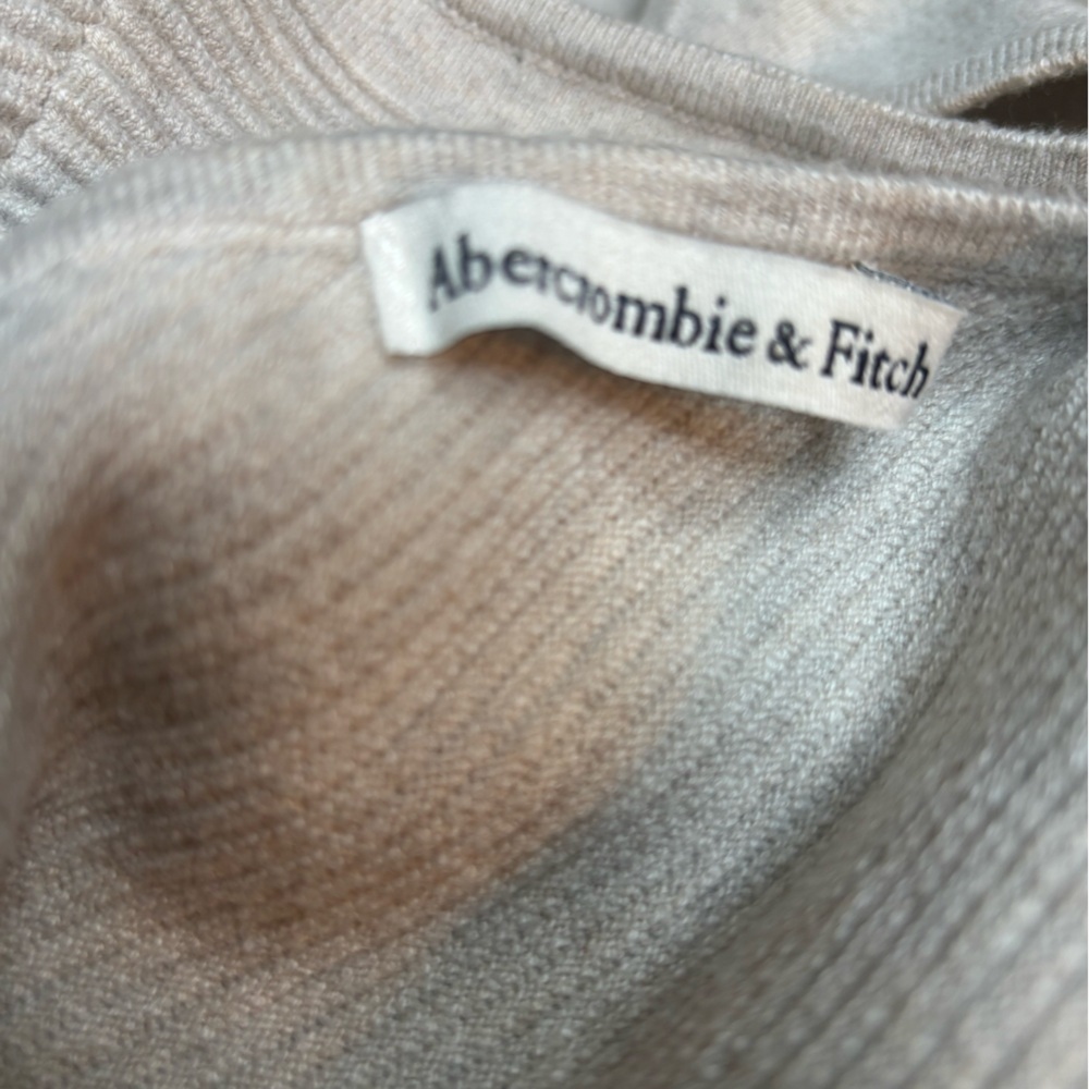 ABERCROMBIE & FITCH ONE SHOULDER RIBBED KNIT BEIGE THONG STYLE BODYSUIT SZ M - Picture 10 of 11